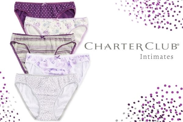 Charter Club Women's Pretty Cotton Bikini Panties Floral Paisley Navy –  Carolina Closeouts