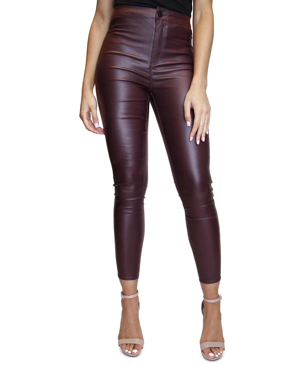 High Waisted Leather Look Jegging