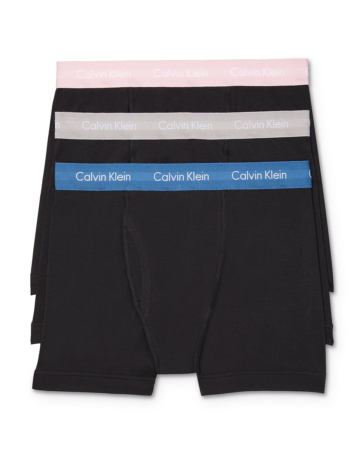 Calvin Klein Cotton Stretch Boxer Briefs Pack Of 3 Black/Gray/Pink/Blu –  CheapUndies