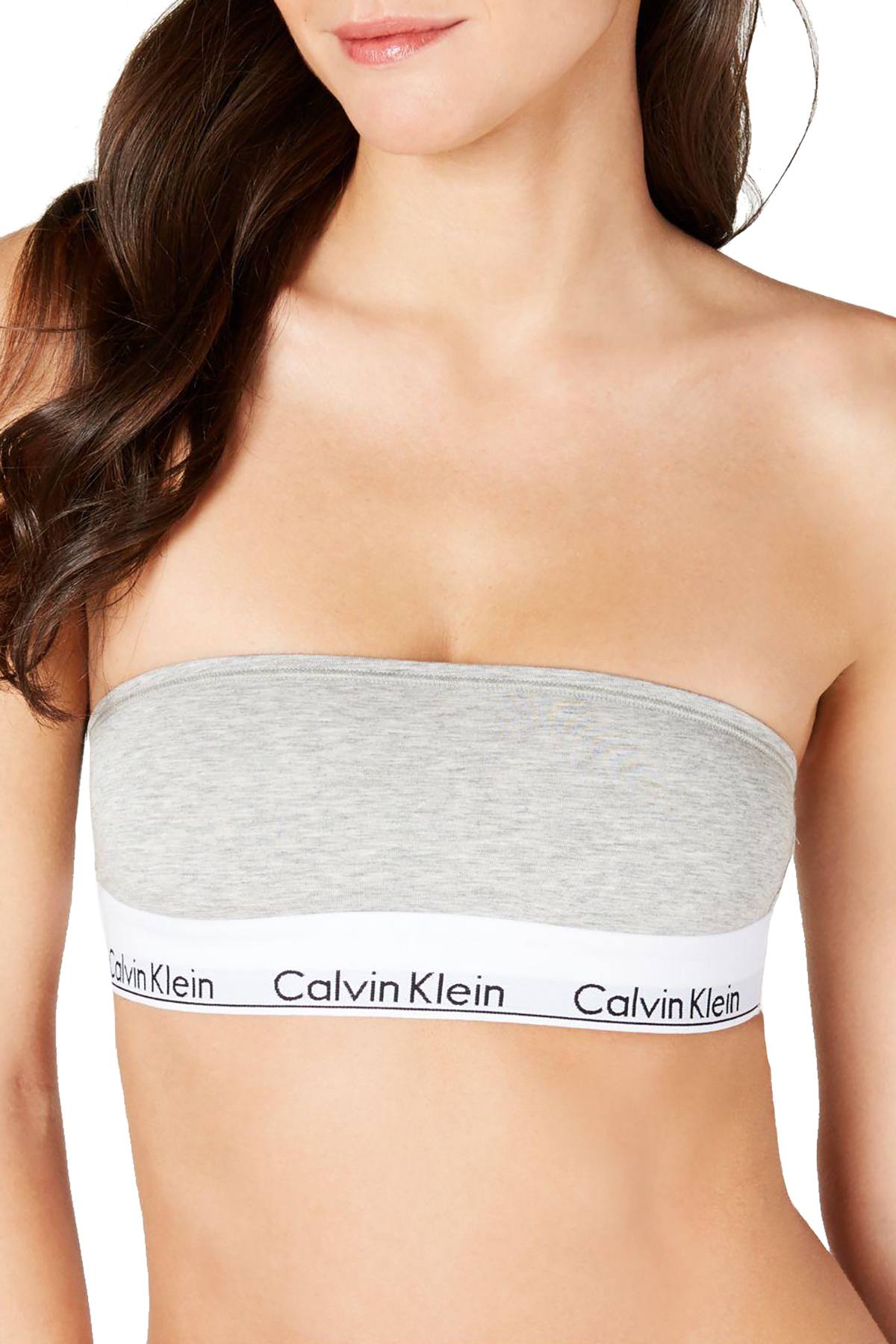 Calvin Klein Womens Modern Cotton Bralette Medium Grey Heather