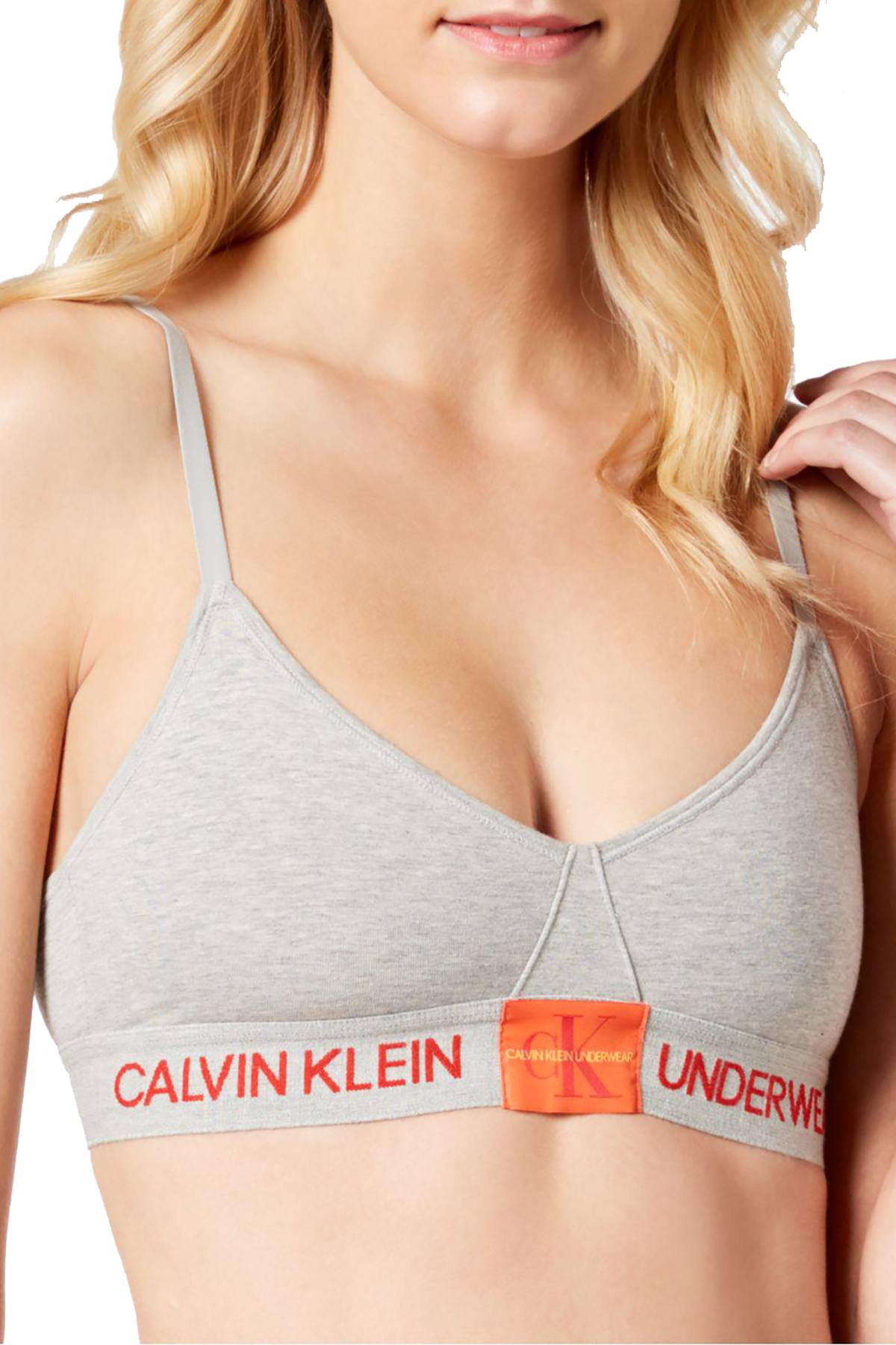 Calvin Klein One White Monogram Triangle Bikini Top