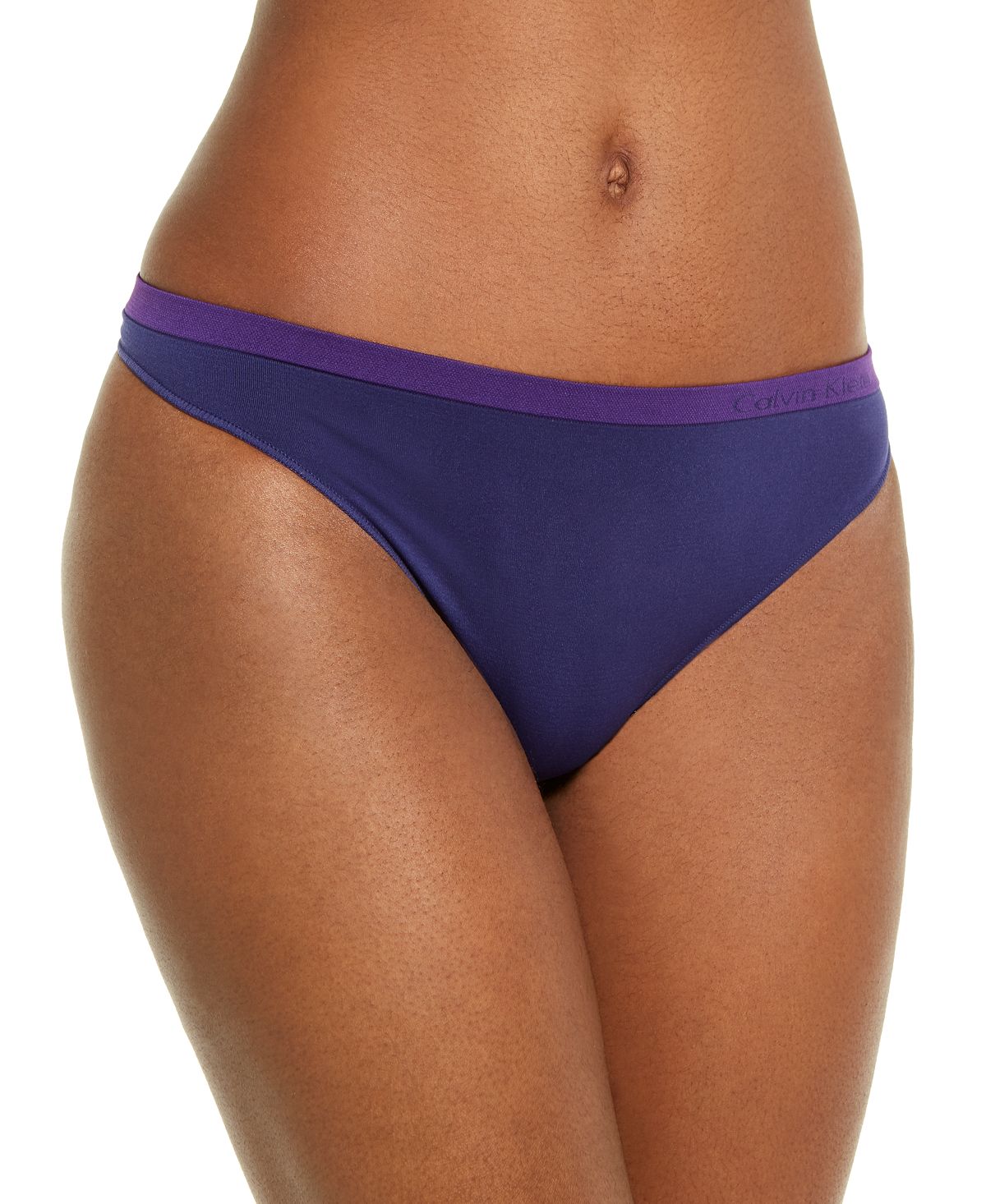 Calvin Klein Womens Invisibles Thong Purple Essence Size Small
