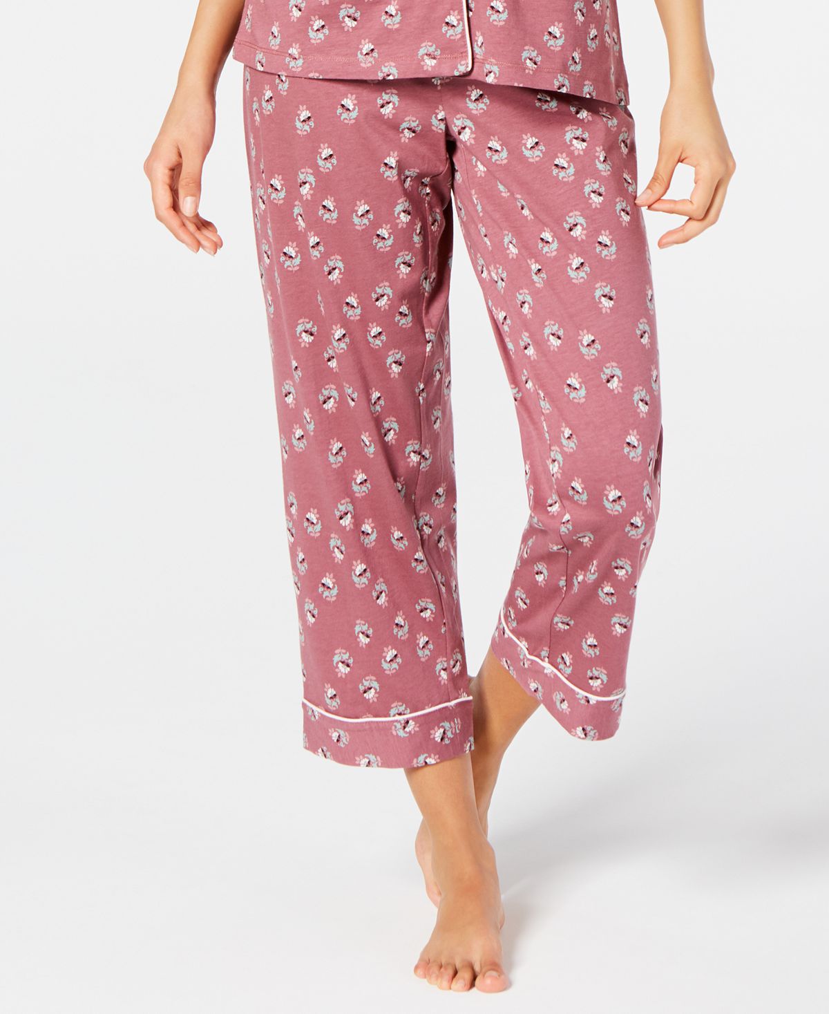 Charter Club Cropped Printed Pajama Pants Floral Stamp – CheapUndies