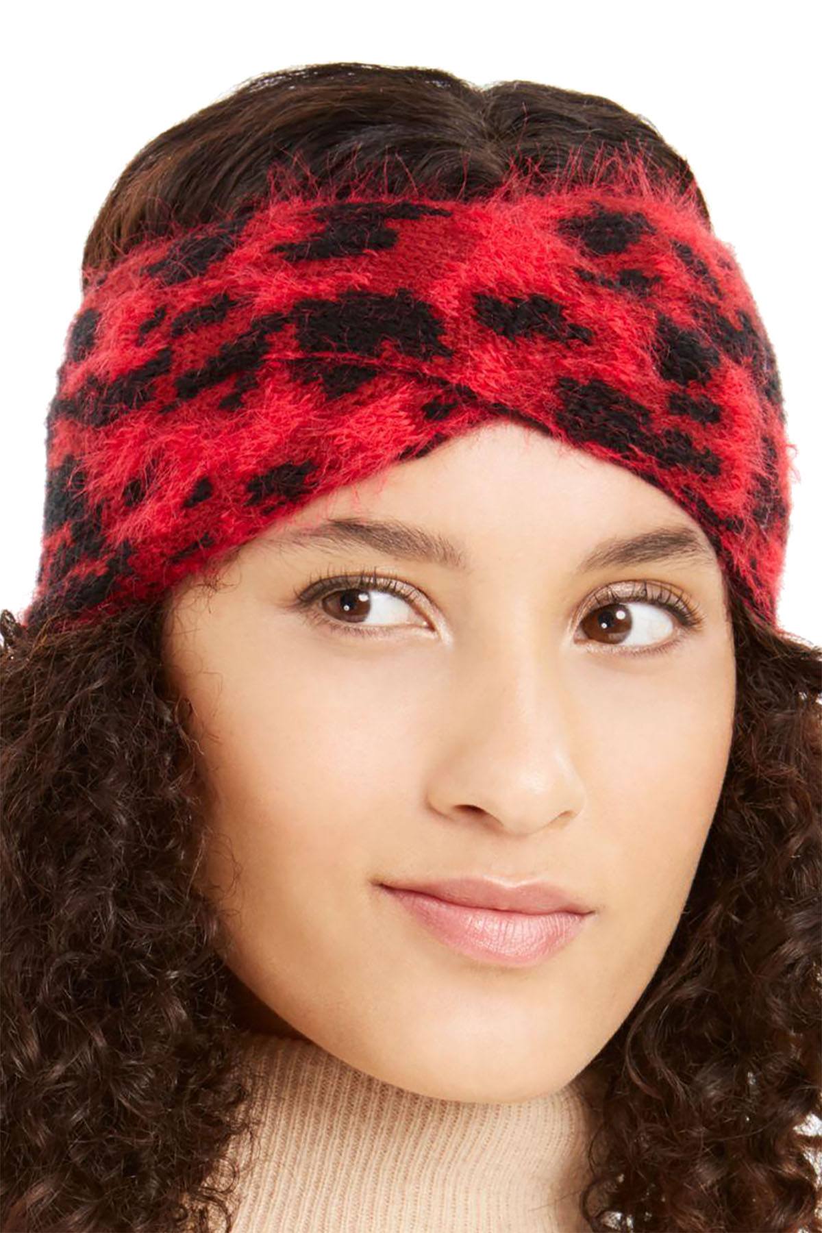 Dkny Fuzzy Animal Print Beanie - Leopard