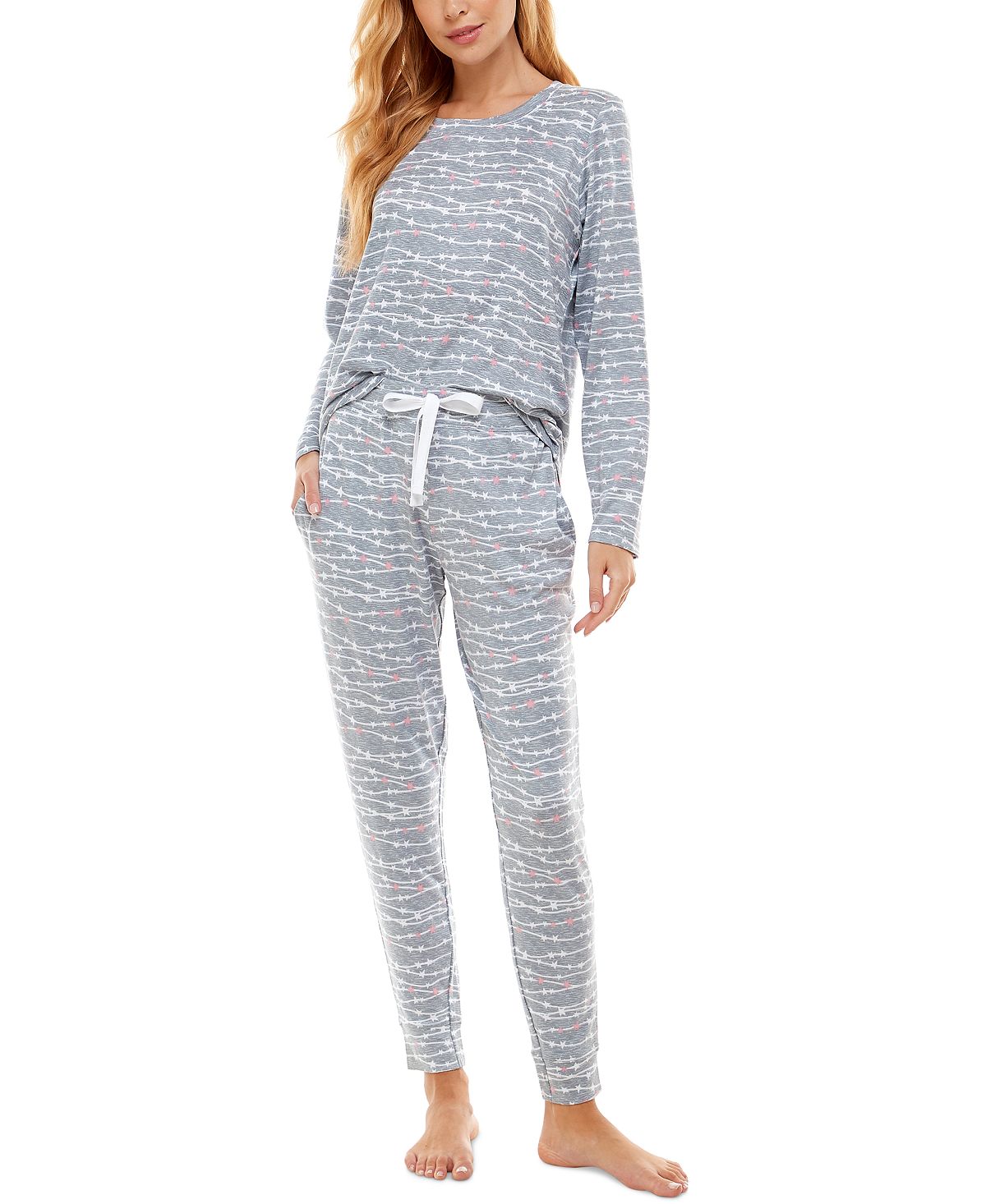 Jaclyn Intimates Super-soft Jogger Pants Pajama Set Star Garland Trade –  CheapUndies