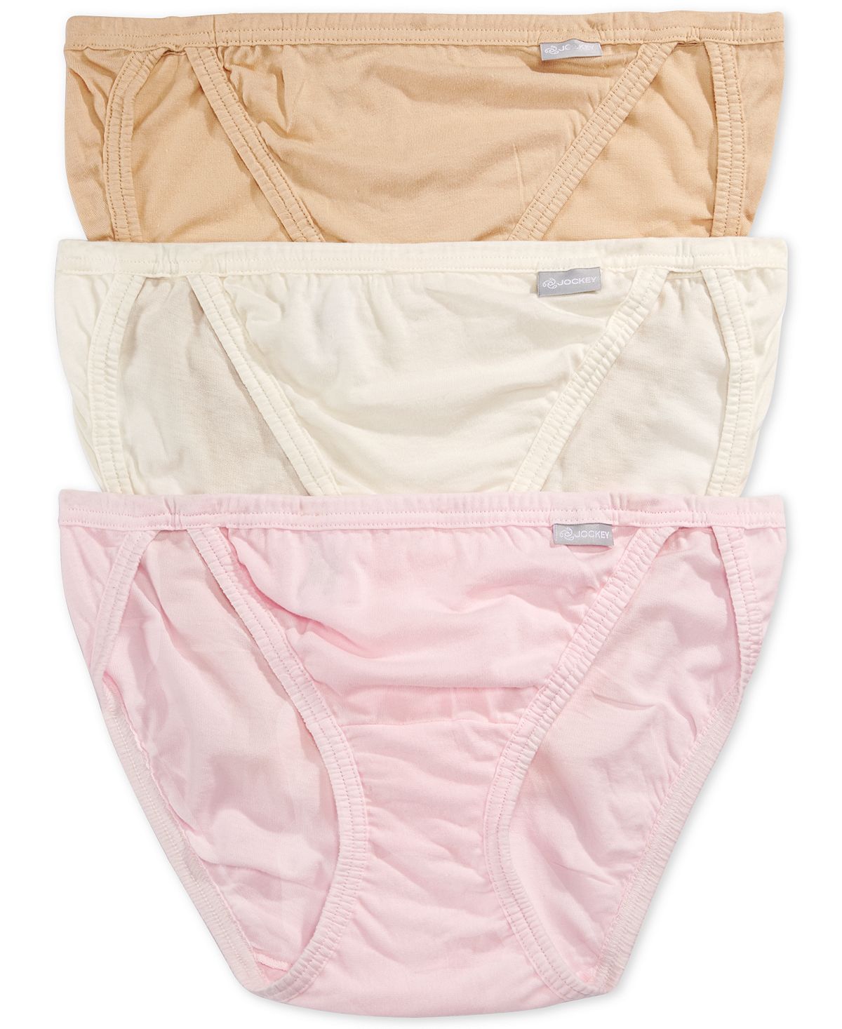 Jockey Women's Underwear Classic Brief - 3 Pack, Ivory, 5 at