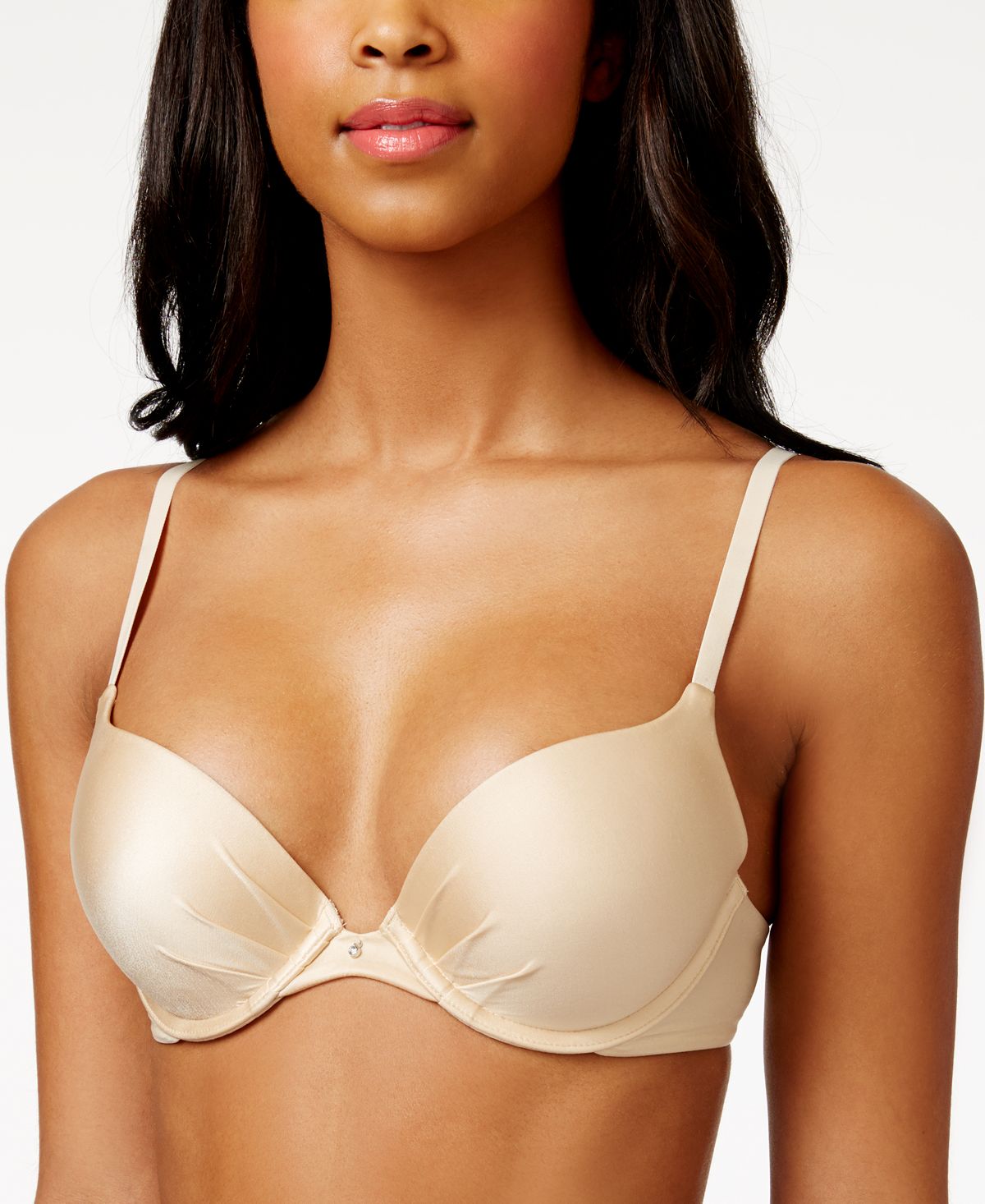 Maidenform Self Expressions Women's 2pk Convertible Push-Up Lace Wing Bra  5809 - Beige/Black 38DD