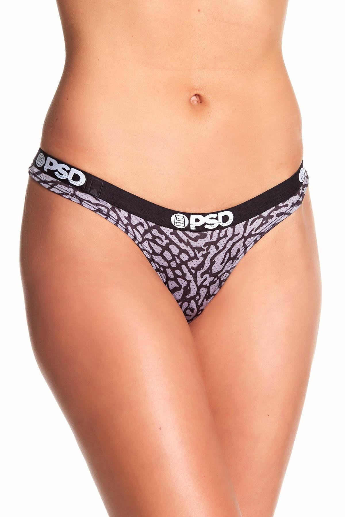 PSD Women's Elephant - Thong Underwear,Large,Black