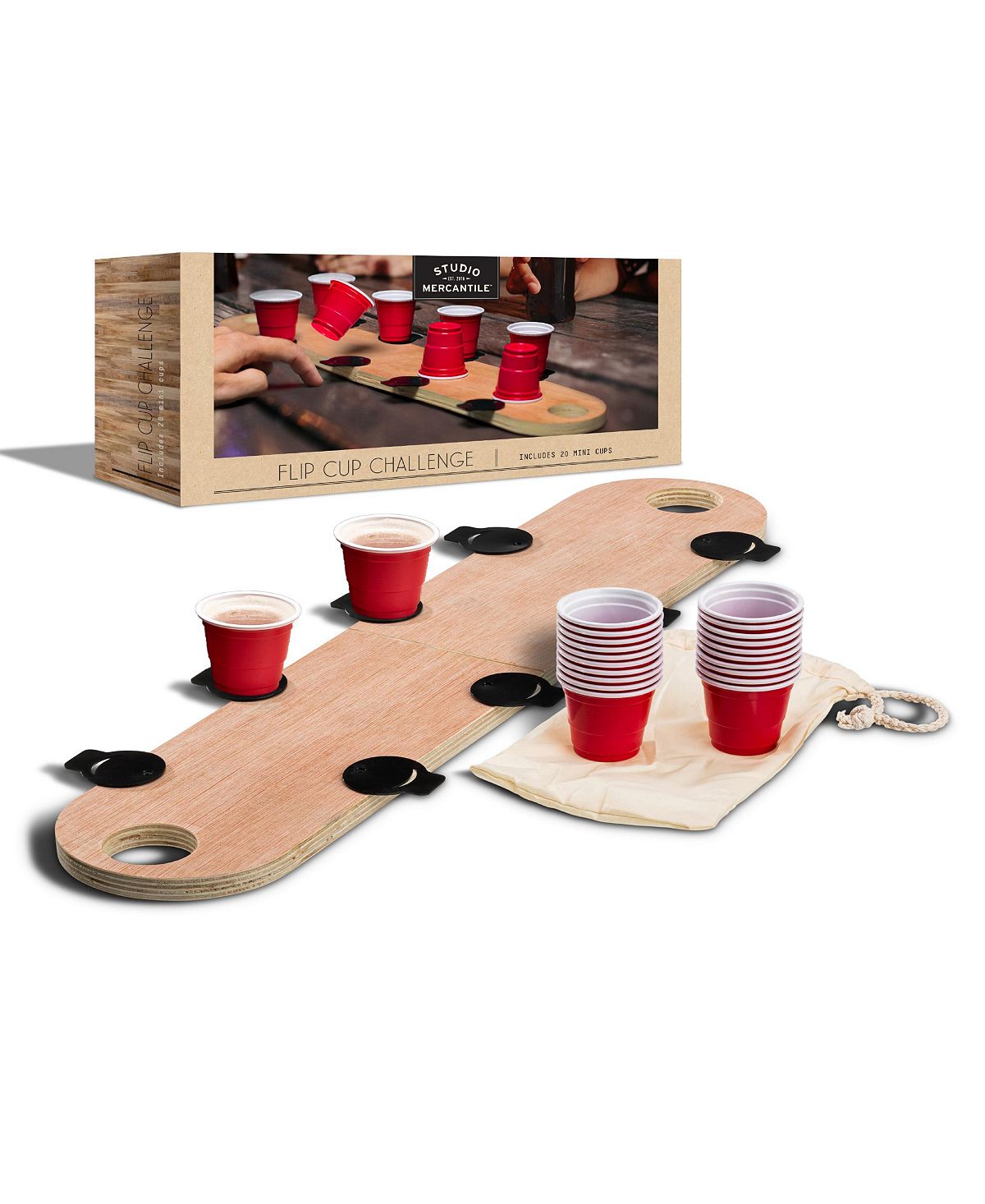 Studio Mercantile Portable Mini Flip Cup Challenge With Built In Launc