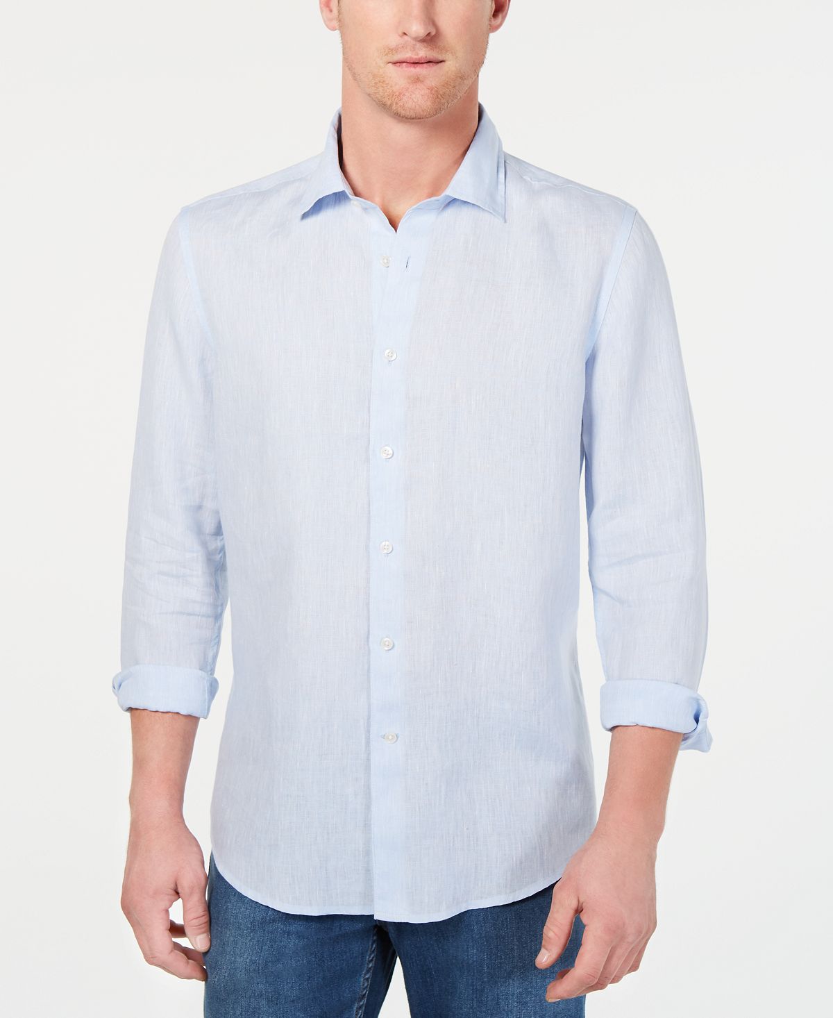 Tasso Elba Long-sleeve Linen Shirt Billowing Cloud – CheapUndies