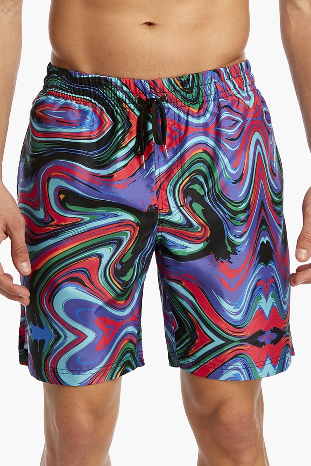 2(X)IST Black Wave Swirl Catalina Swim Short