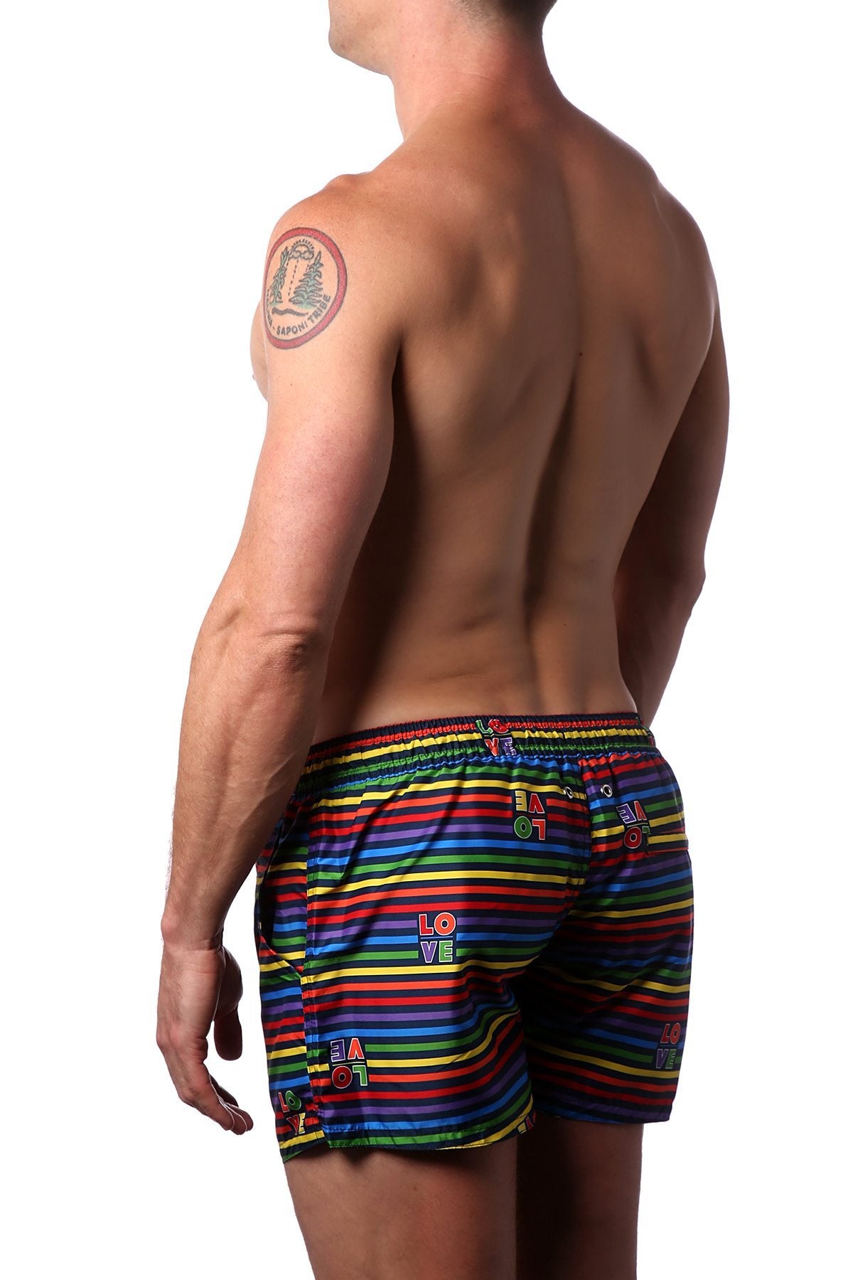 2(x)ist Essential Ibiza Rainbow-print Swim Shorts Love Stripe