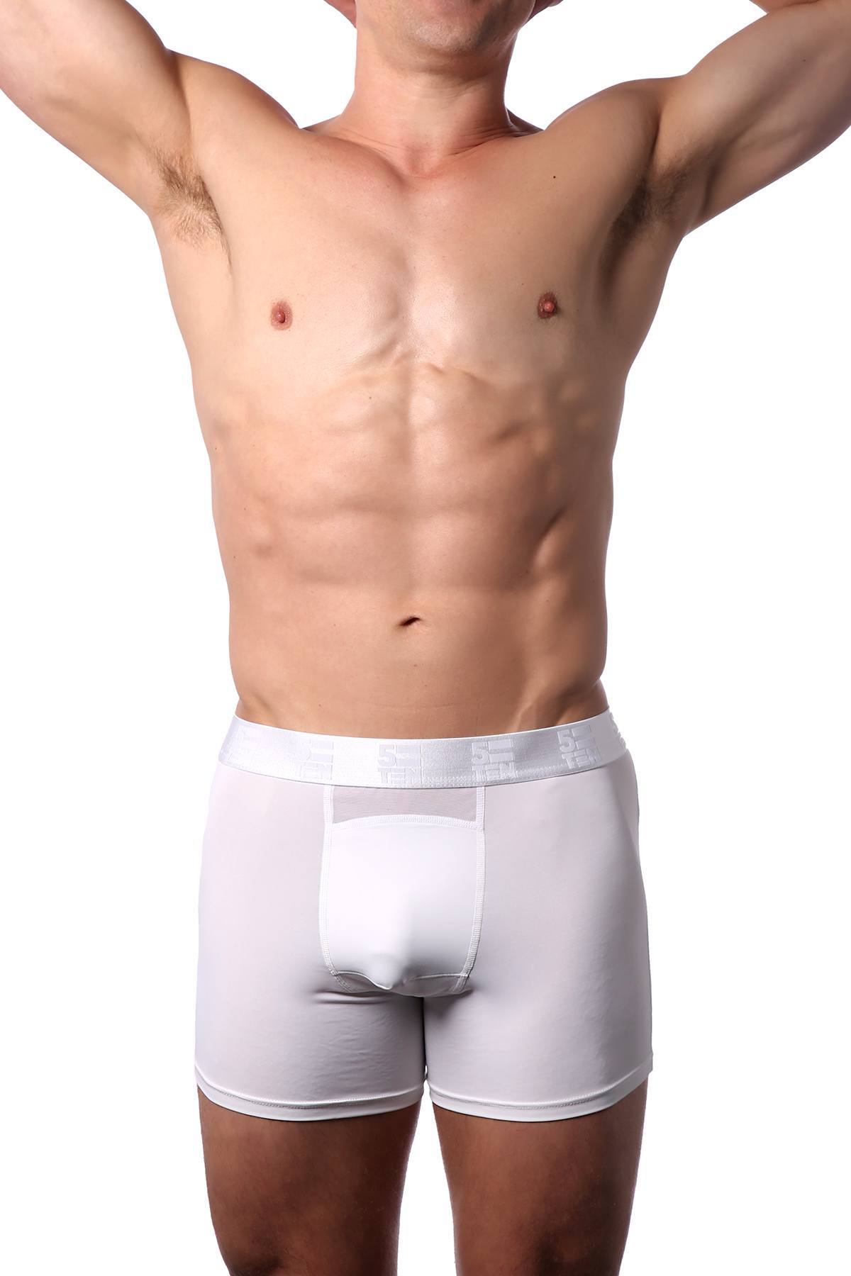 5=Ten White Athletic Trunk