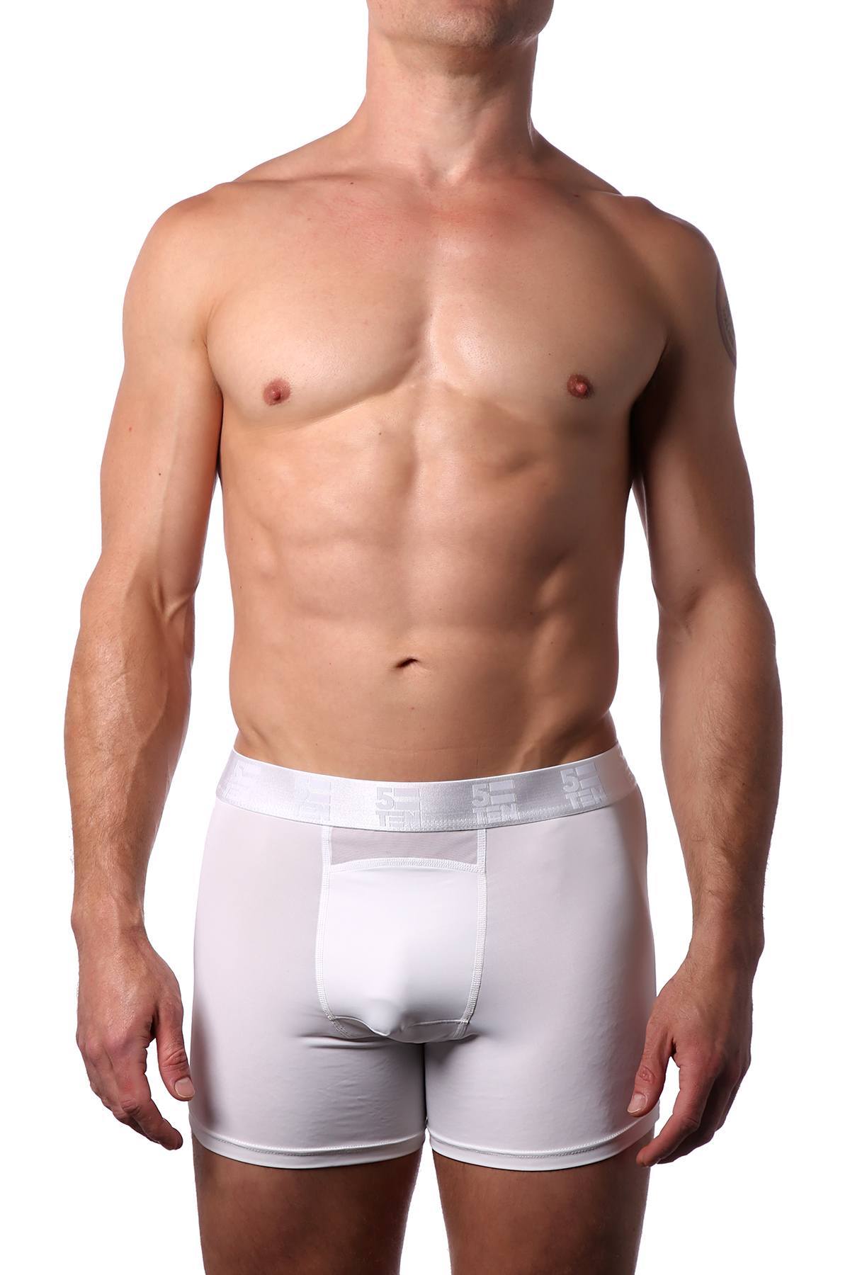 5=Ten White Athletic Trunk