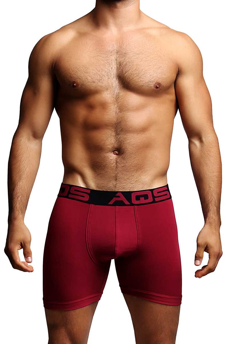 AQS Black/Burgundy/Grey Boxer Brief 3-Pack