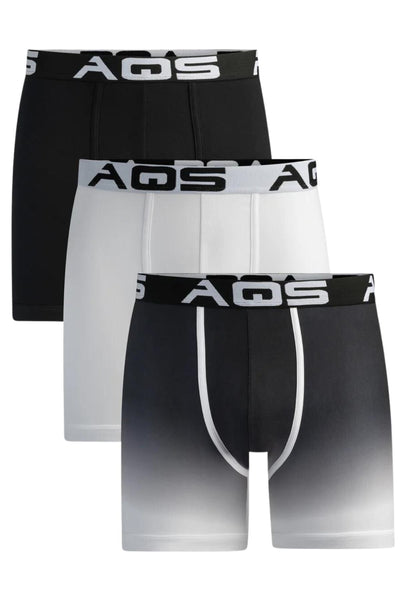 AQS Black and White Ombre 3-Pack Boxer Briefs