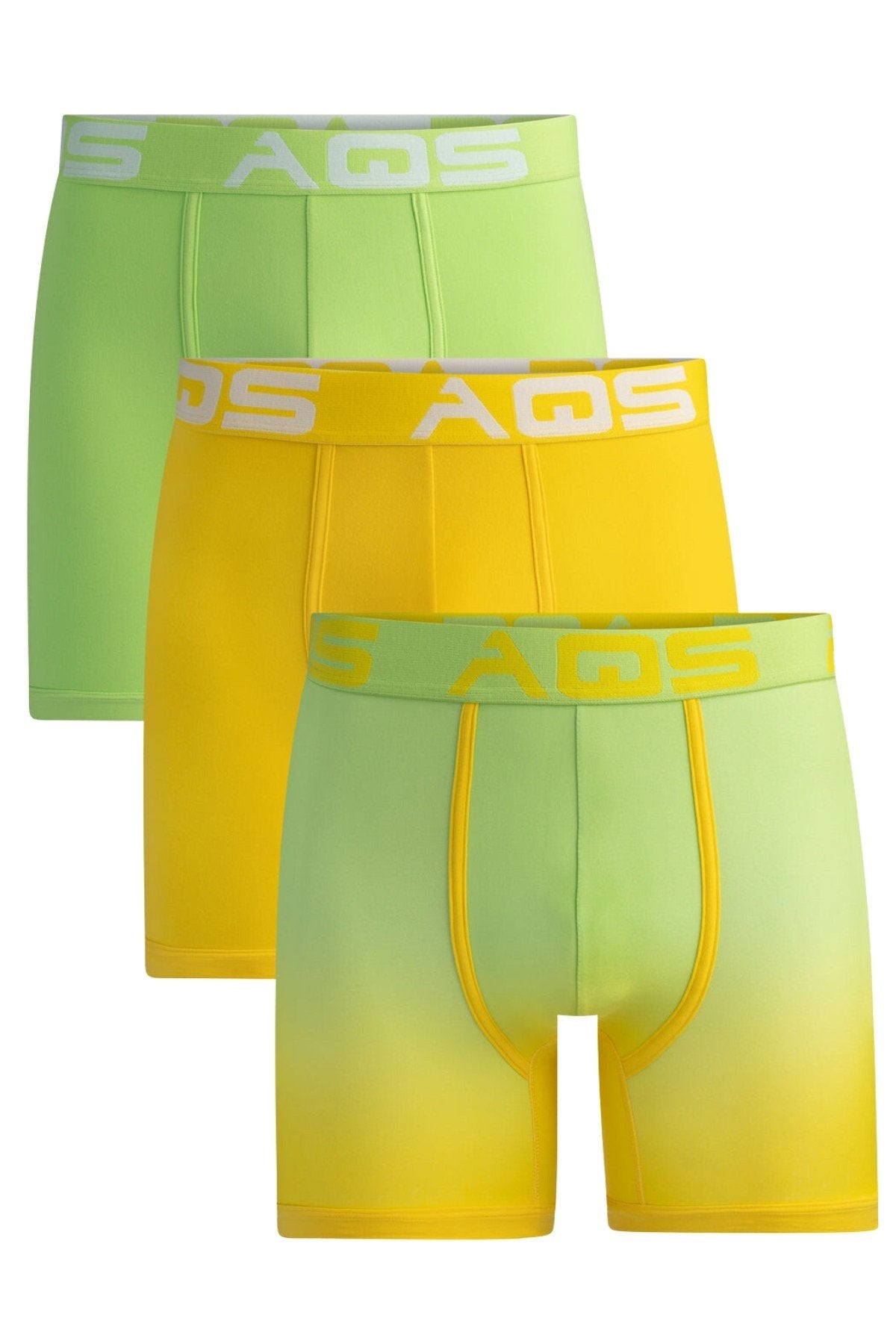 AQS Green and Yellow Ombre 3-Pack Boxer Briefs