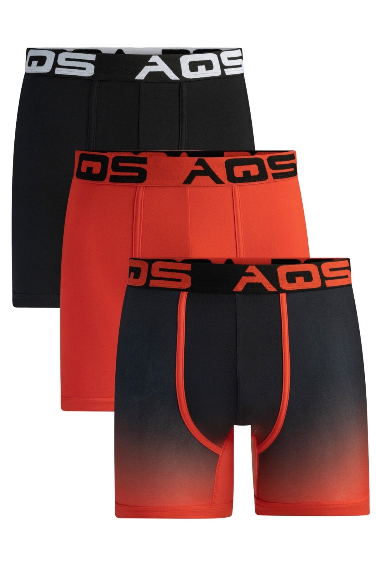 AQS Orange and Black Ombre 3-Pack Boxer Briefs