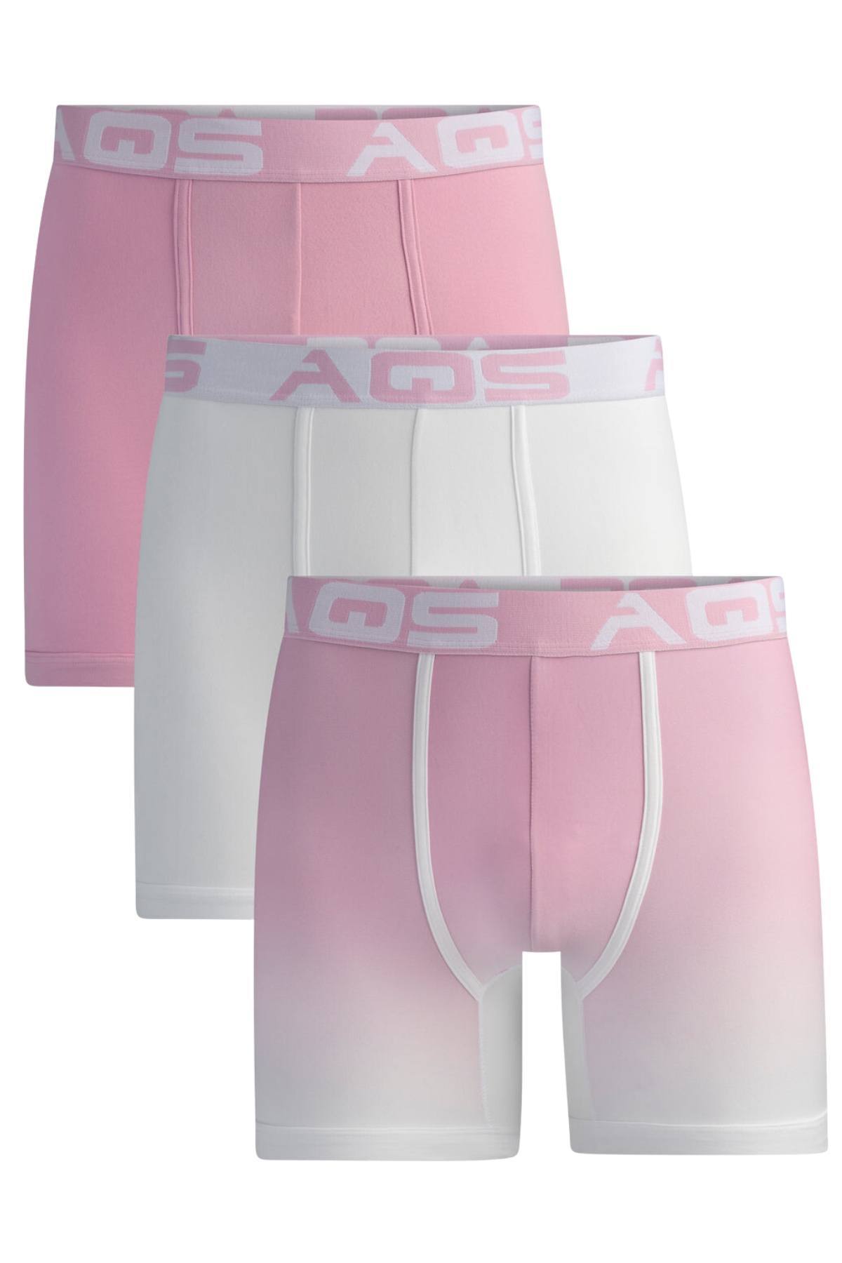 AQS Pink and White Ombre 3-Pack Boxer Briefs