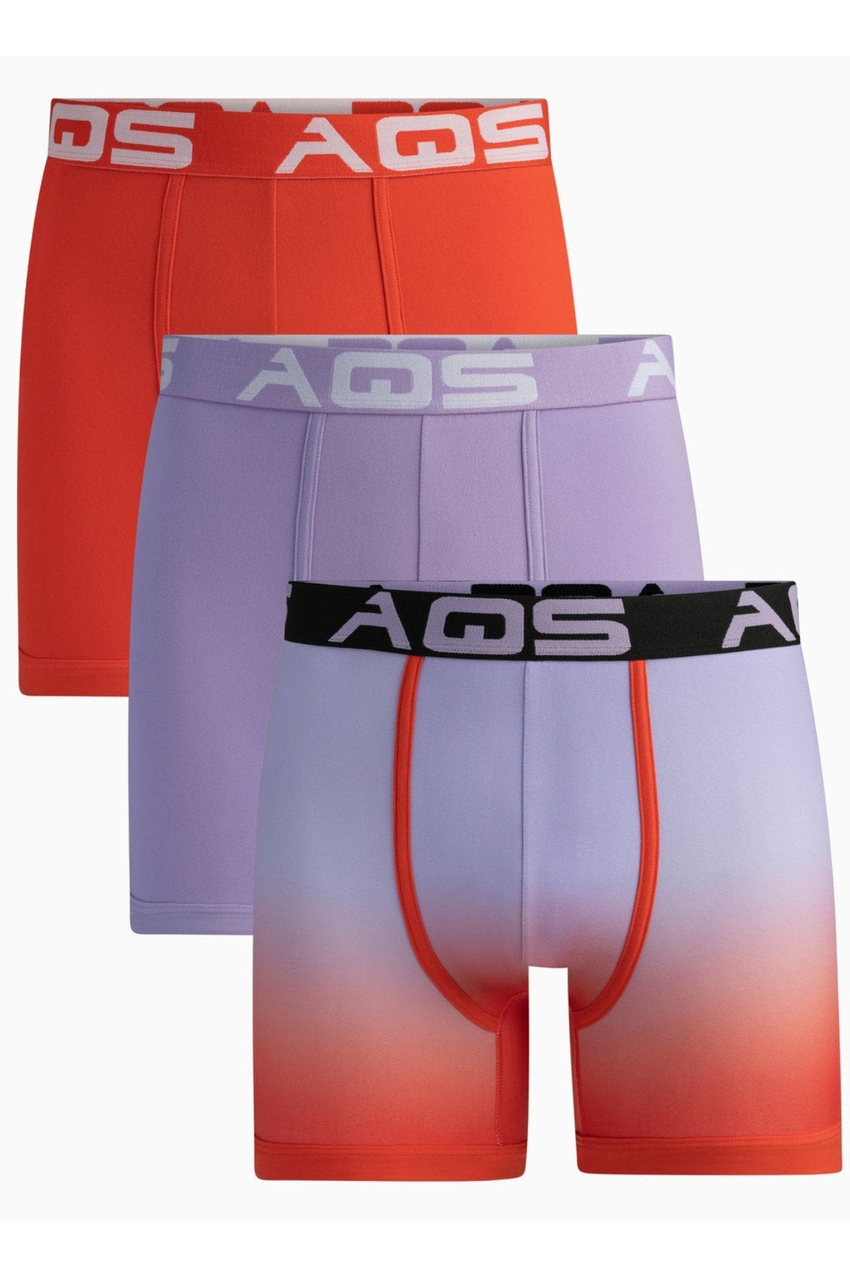 AQS Purple and Orange Ombre 3-Pack Boxer Briefs