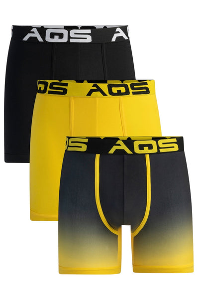 AQS Yellow and Black Ombre 3-Pack Boxer Briefs