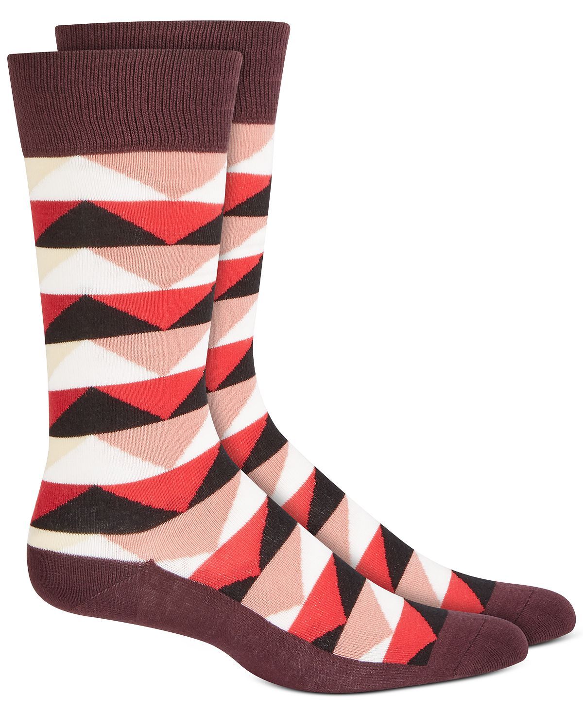 Alfani Abstract Triangle Socks Red