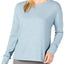 Alfani Brushed Hacci Knit Pajama Top in Azure Mist Heather