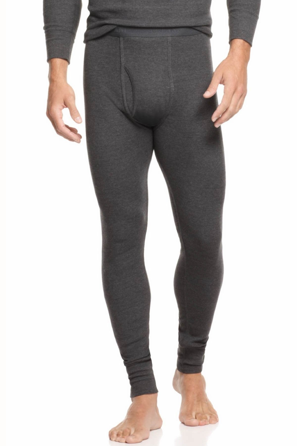 Alfani Charcoal Thermal Knit Waffle Pant