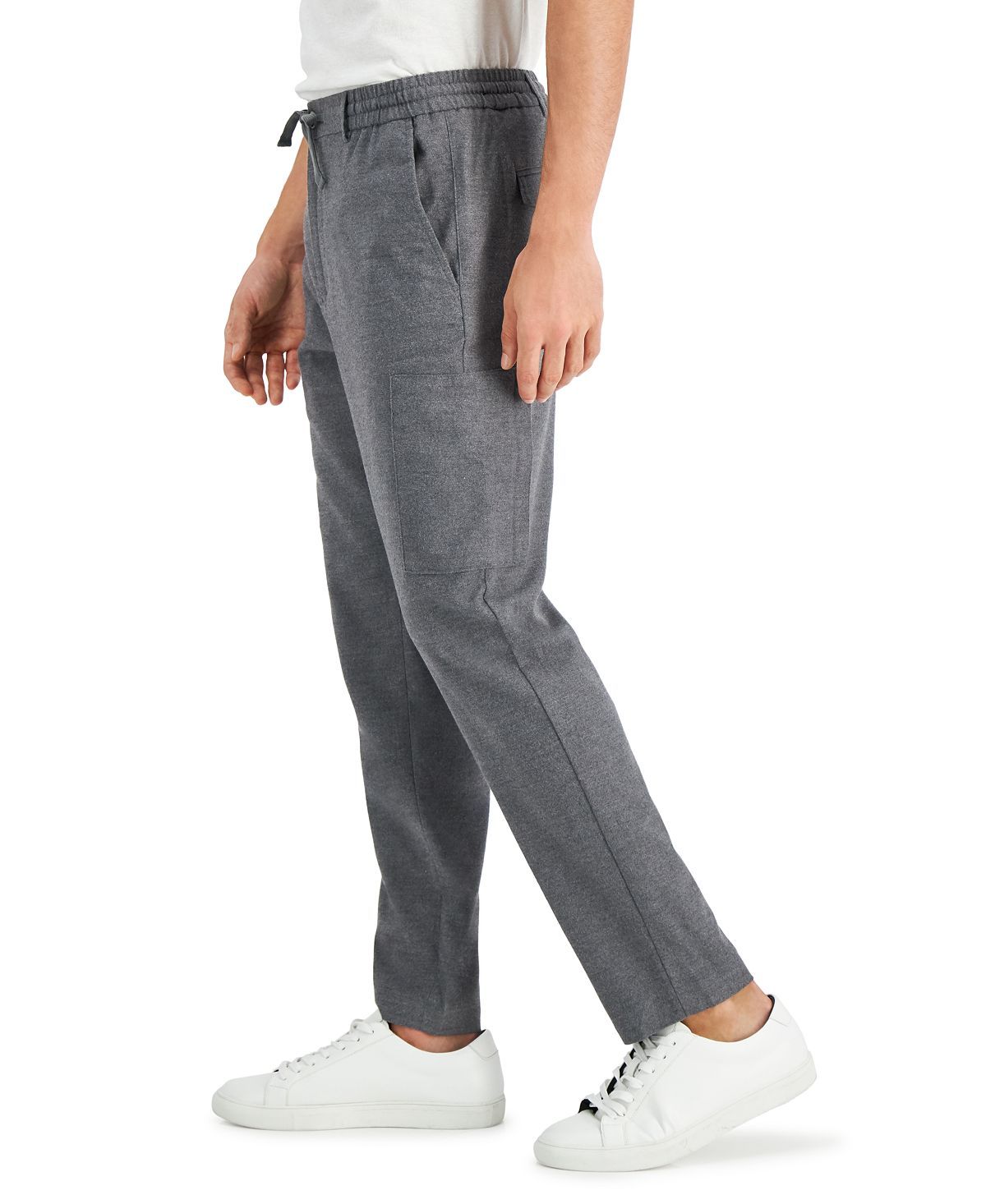 Alfani Drawstring Pants Charcoal Hthr