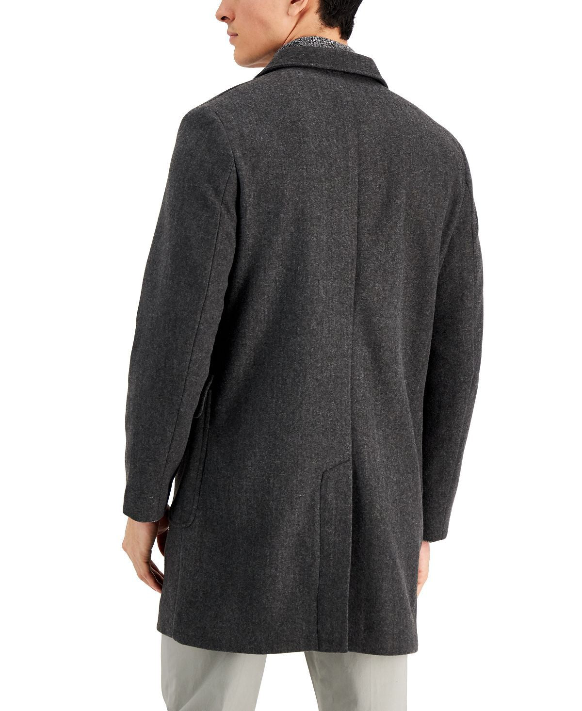 Alfani Knit Topcoat Charcoal Heather