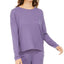 Alfani Thermal Pajama Top Plum Garden