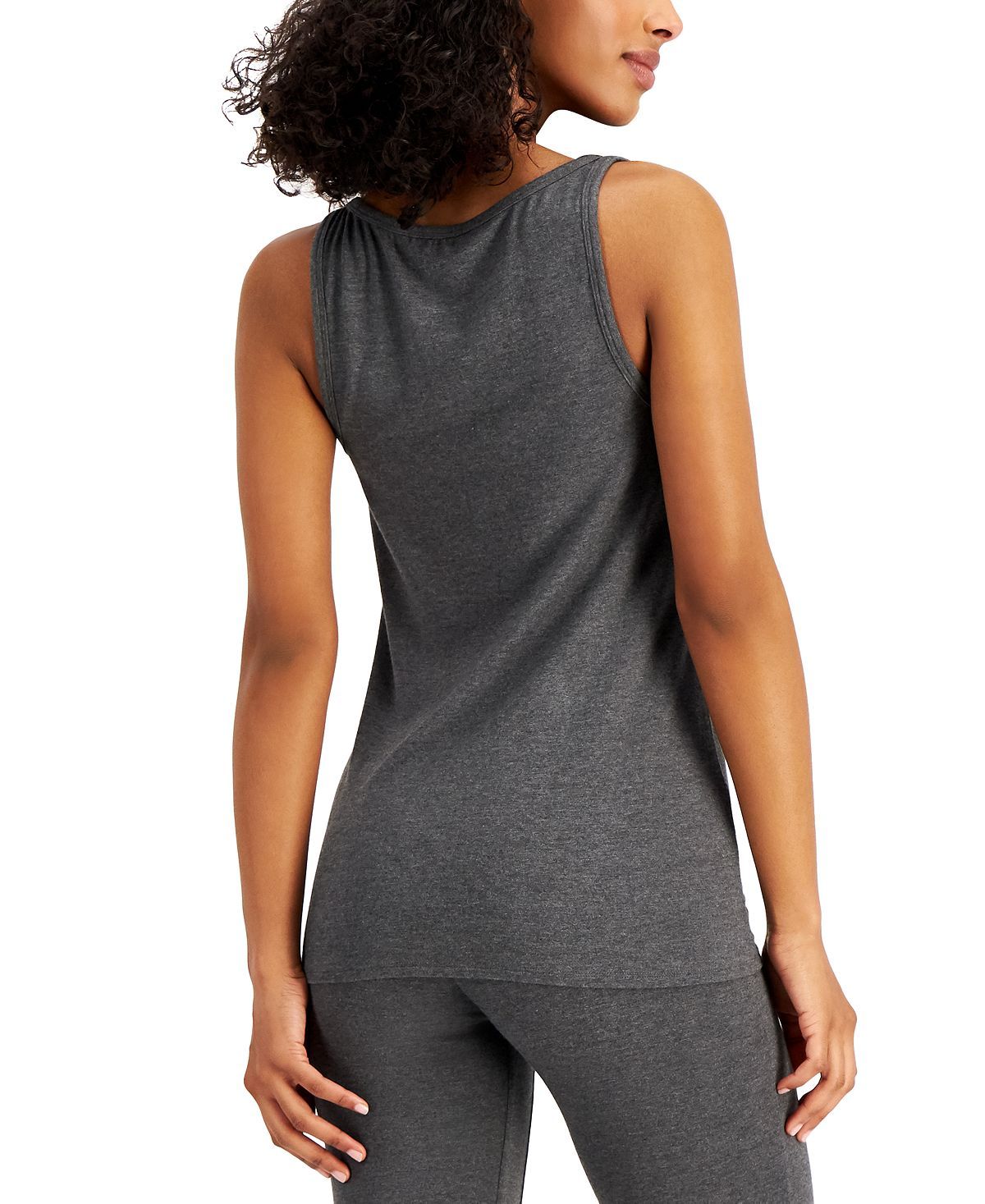 Alfani Ultra Soft Modal Tank Top Heather Charcoal