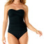 Anne Cole Twist-front Ruched One-piece Swimsuit Black