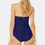 Anne Cole Twist-front Ruched One-piece Swimsuit Navy