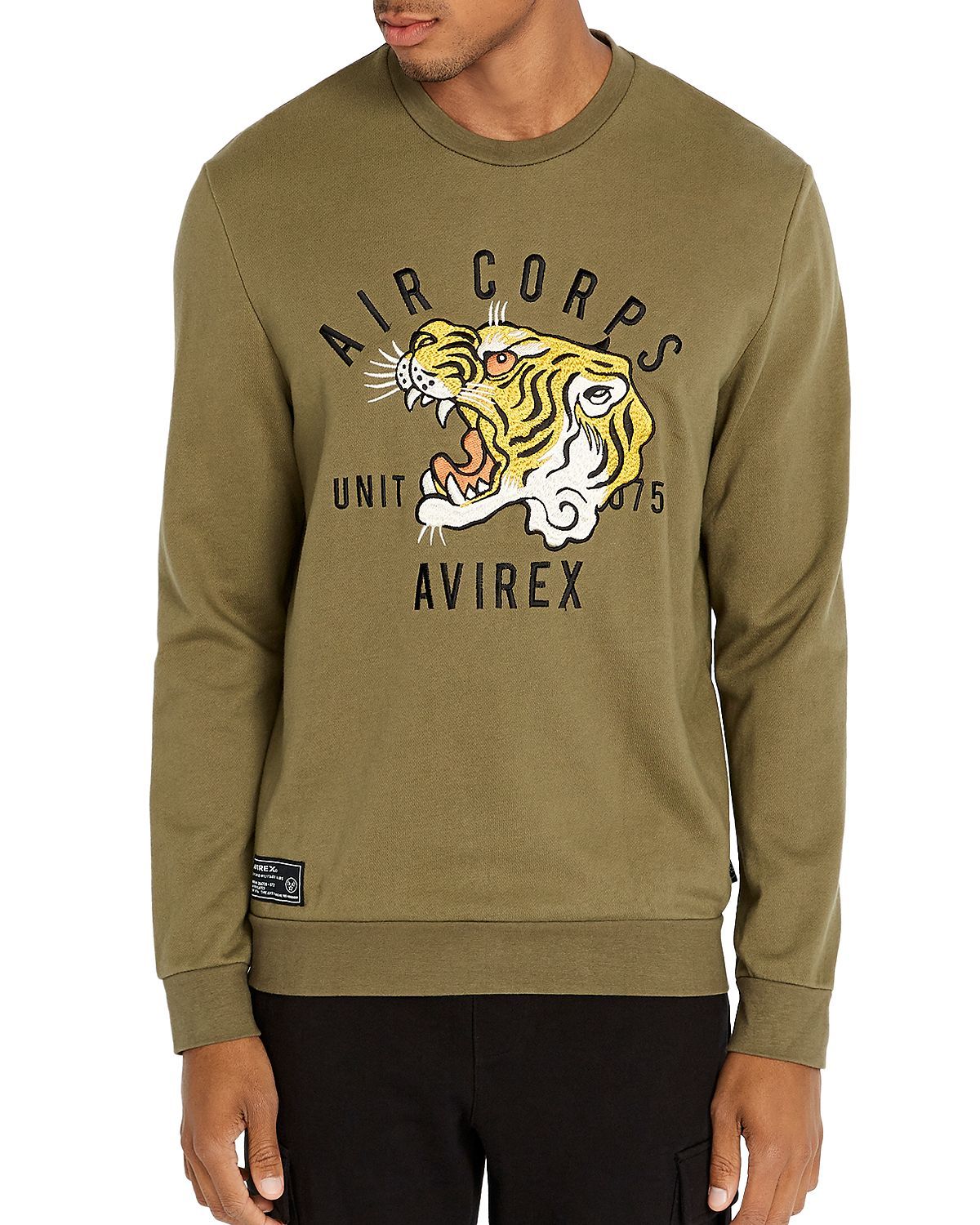 Avirex Tiger Logo Sweatshirt Military Olive