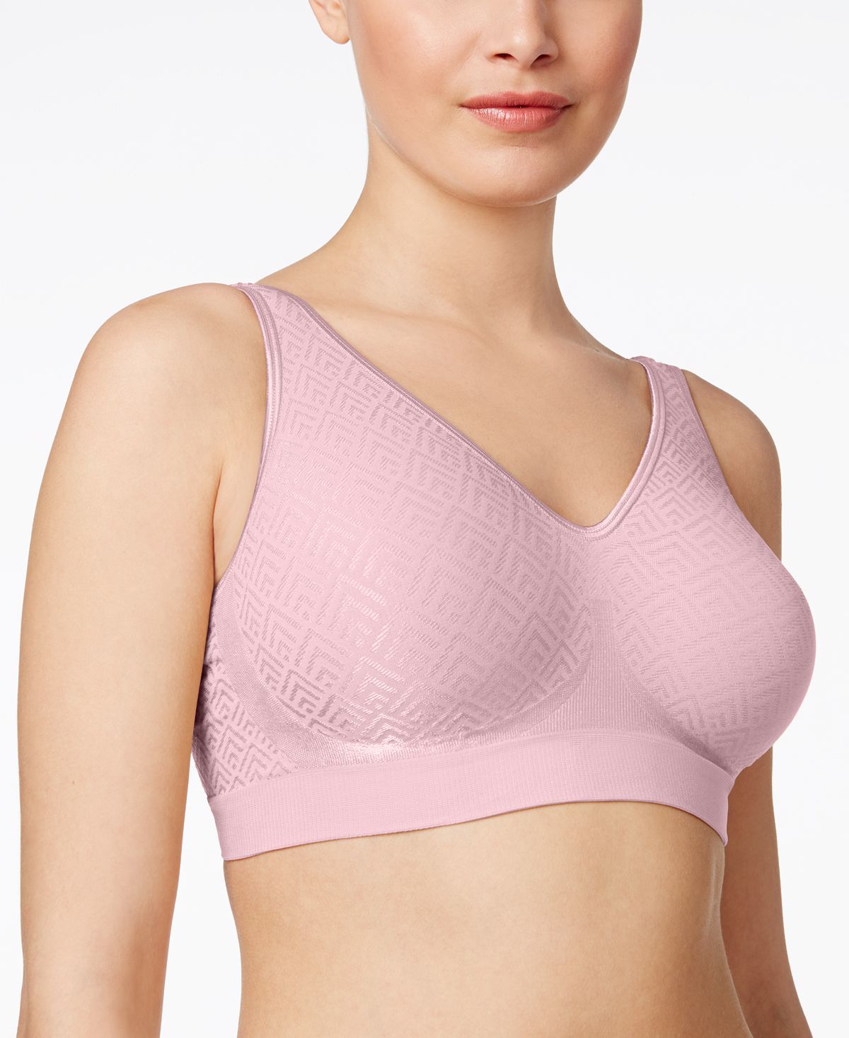 Bali Comfort Revolution Comfortflex Fit Seamless 2-ply Wireless Bra 3484 Hush Pink Retro