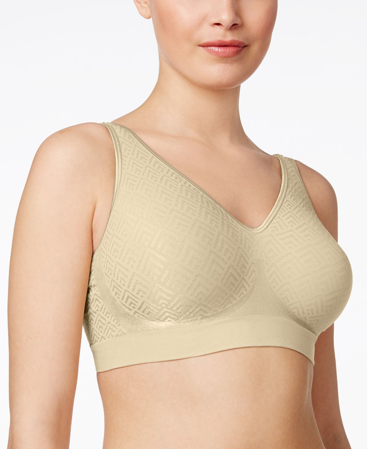 Bali Comfort Revolution Comfortflex Fit Seamless 2-ply Wireless Bra 3484 Light Beige Retro (Nude 4)