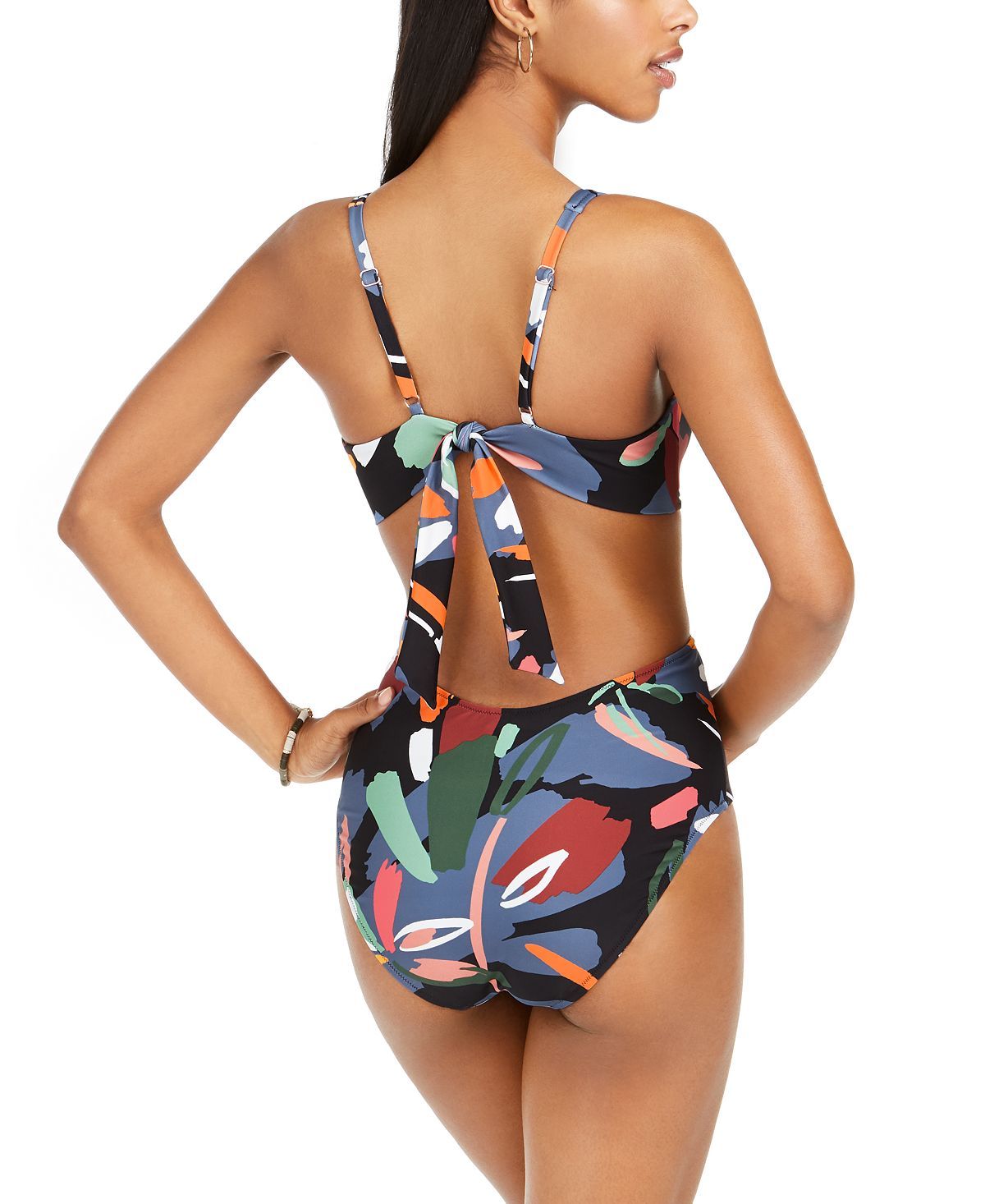 Bar Iii Printed One-piece Monokini Swimsuit Paradise Palm