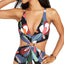 Bar Iii Printed One-piece Monokini Swimsuit Paradise Palm