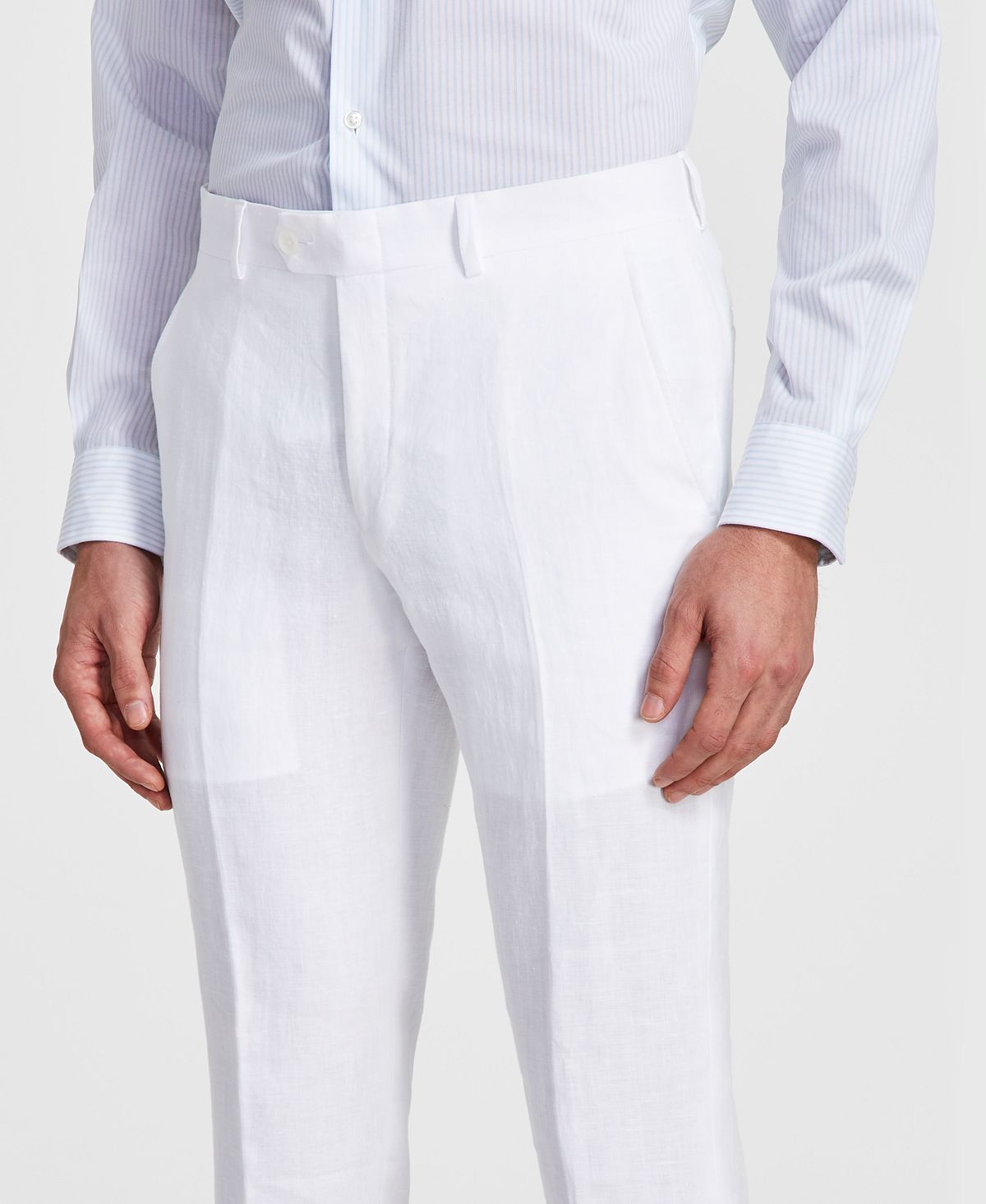 Bar Iii Slim-fit Linen Suit Pants White