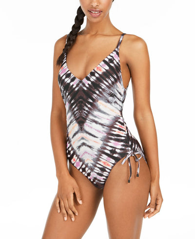 Bar Iii Tie-dyed Low-back One-piece Swimsuit Ink-Dye