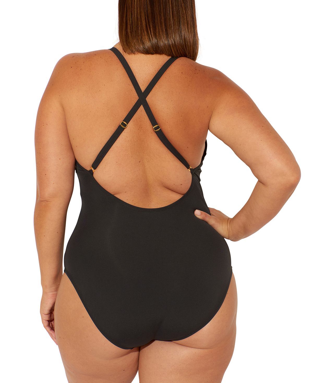 Bleu By Rod Beattie Plus Basket Case Strappy One-piece Swimsuit Black