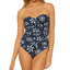 Bleu By Rod Beattie Printed Bandeau One-piece Swimsuit Take A Dip Blue