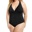 Bleu By Rod Beattie Trendy Plus Plunging Halter One-piece Swimsuit Black