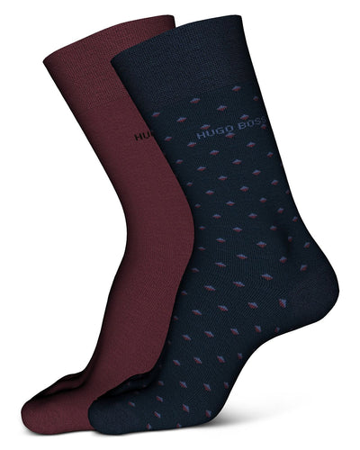 Boss Logo Socks Pack Of 2 Dark Blue