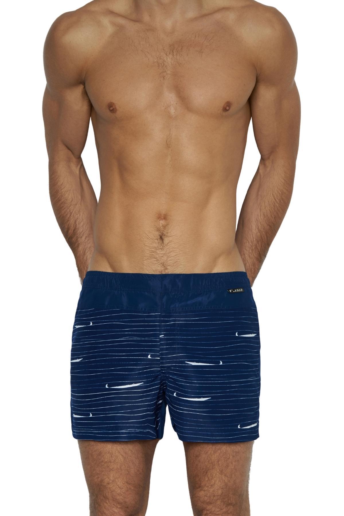 C-IN2 Navy Croc Print Swim Trunk