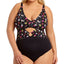 California Waves Trendy Plus Graceful Garden Printed Peekaboo Ring One-piece Swimsuit Graceful Garden