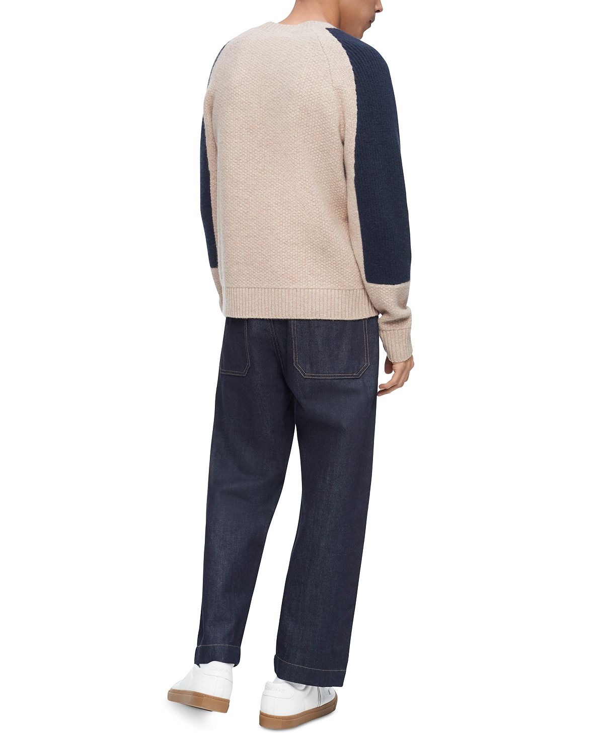 CALVIN KLEIN Cashmere WOOL Men’s Color-blocked Sweater buy X-Large