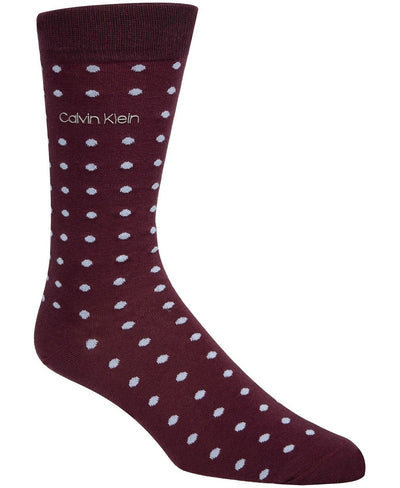 Calvin Klein Dot Dress Socks Port Dark Red