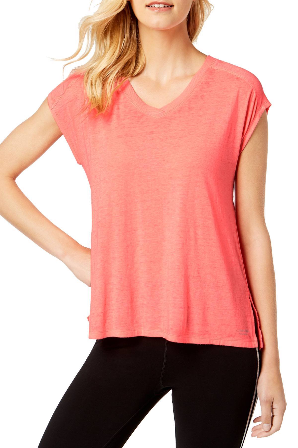 Calvin Klein Performance Energy Pink Gathered-Back Top